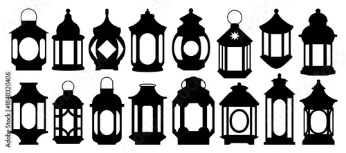 Set of Lantern Designs for Ramadan and Eid Celebrations