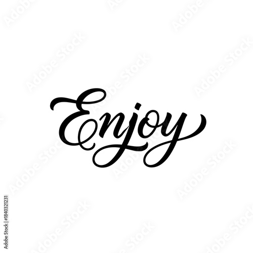 Handwritten Calligraphy Lettering Enjoy Word Isolated White Background