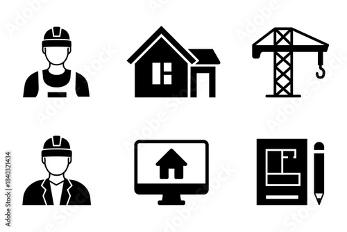 Construction icon set. Building icons