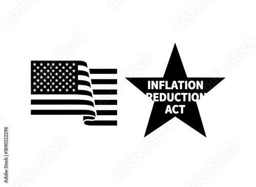 Inflation Reduction Act with American Flag Vector Illustration