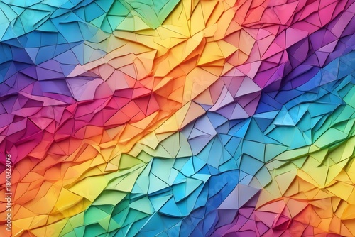 Abstract Fractal Landscape with Vibrant Rainbow Colors