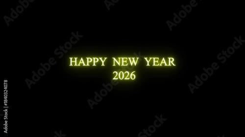 Happy New Year Animation Text in Gold Color. Great for video introduction 4K Footage and used as a card for New year celebration. Animated text Happy New Year in luxury style gold color.