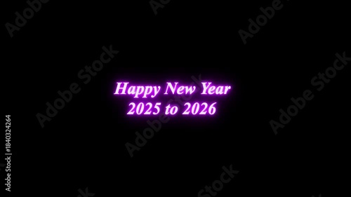 Appy New Year Animation Text black Color baground. Great for video introduction 4K Footage and used as a card for New year celebration.