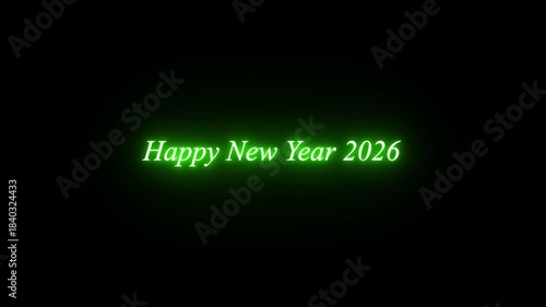 Appy New Year Animation Text black Color baground. Great for video introduction 4K Footage and used as a card for New year celebration.