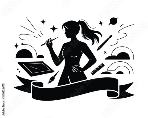 Creative Woman Artist Design Tools Inspiration