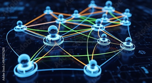 Interconnected Network - Visualizing Connections and Relationships in a Digital World.