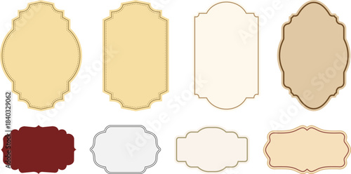 Set of vintage label and badges shape collections. Vector illustration. Black template for patch, insignias, overlay.
