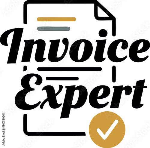 Invoice expert logo for billing, accounting, financial management, payment solutions, digital invoicing, finance consulting, business software, and secure transaction services