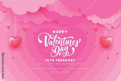 Happy valentines day celebrate day full of love on february 14th concept