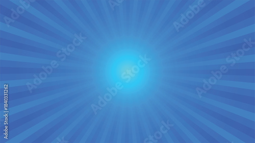 Blue comic retro burst background