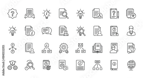 Collection of business and management icons, perfect for presentations and reports isolated on
