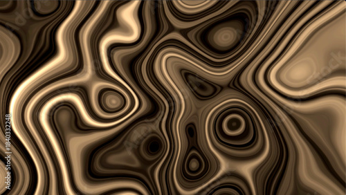 Golden metallic fluid fractal background