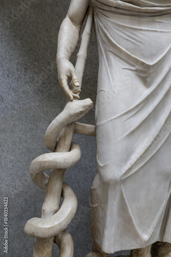 Details from a statue of Aesculap