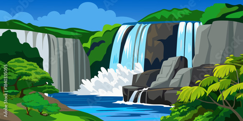 Scenic Kote Abbe Falls in Coorg Karnataka - Majestic Waterfall Landscape Photography.