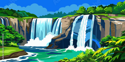 Scenic Kote Abbe Falls in Coorg Karnataka - Majestic Waterfall Landscape Photography.