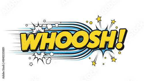Whizzing Yellow Whoosh Comic Book Blast Illustration