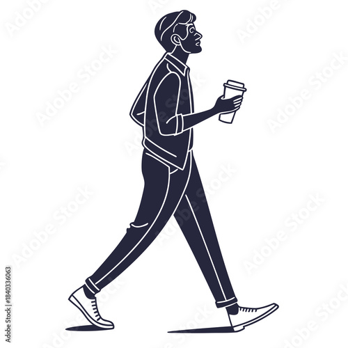 Silhouette of a man with a gun vector illustration