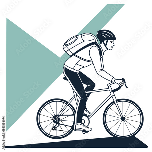 A woman riding a bicycle on the road