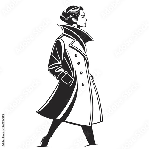 Girl and woman in fashionable dresses illustration