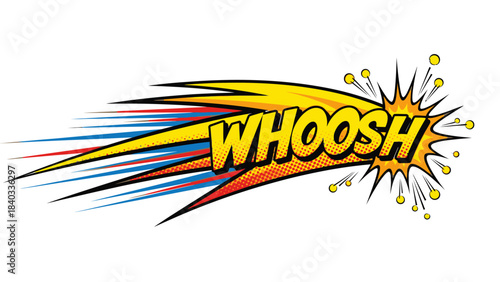 Vibrant Comic Book Style Sound Effect Illustration with Speed Lines