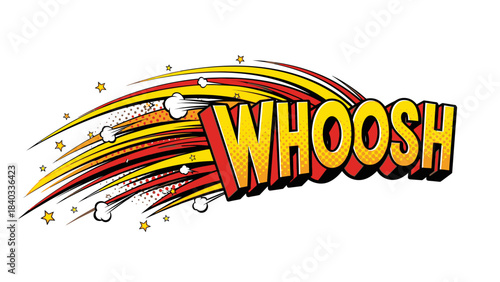 Dynamic Whoosh Comic Style Motion Effect Graphic Element