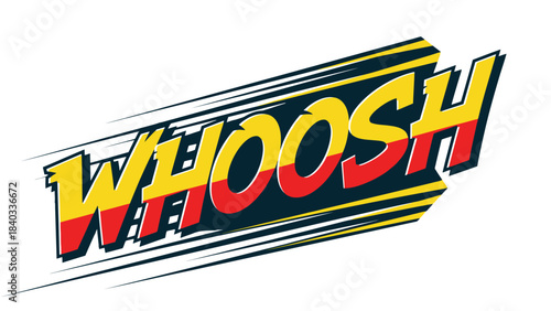 Dynamic WHOOSH Text Effect with Motion Lines Comic Style