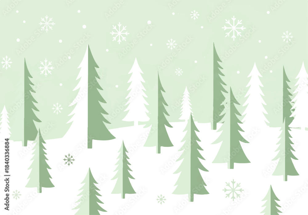 Fototapeta premium Pastel Winter Forest with Snow and Soft Colors