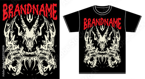 tshirt illustration design metal band merchandise skull metalcore