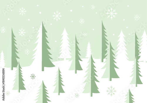 Pastel Winter Forest with Snow and Soft Colors