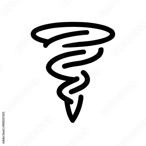 Minimalist tornado weather phenomenon vector icon