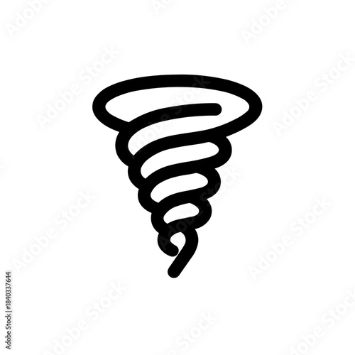 Minimalist tornado weather phenomenon vector icon