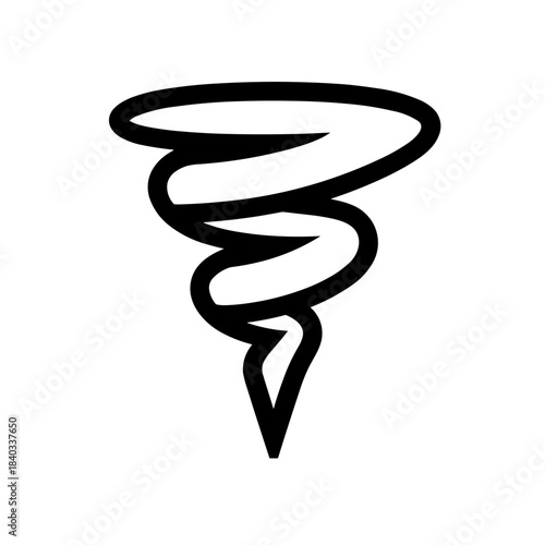 Minimalist tornado weather phenomenon vector icon
