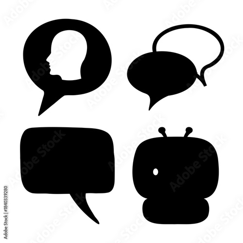 Modern communication and media symbols vector collection design Vector