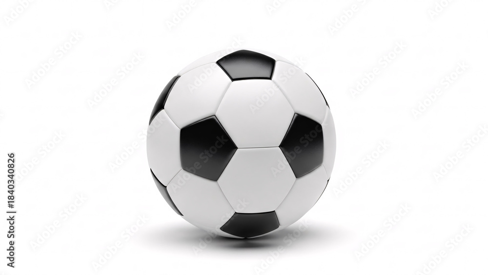 Naklejka premium Classic soccer ball on white background