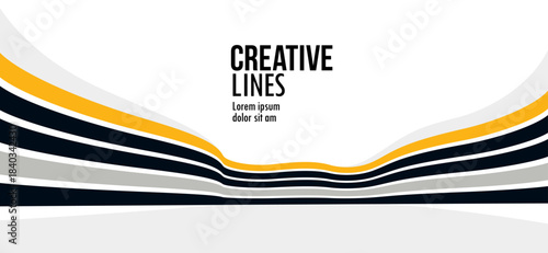 3D lines in motion vector abstract background, creative and dimensional curved stripes dynamic composition, motion and technology.