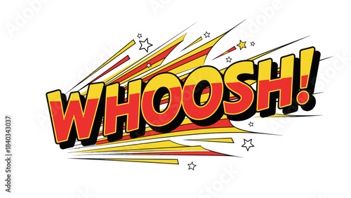 Comic explosion graphic element WHOOSH! design vector