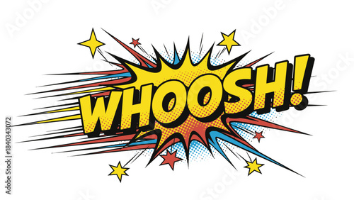 Dynamic Comic Burst Effect with "WHOOSH!" for Retro Pop Art Designs