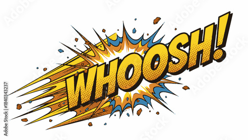 Expressive comic style whoosh effect illustration for vibrant designs
