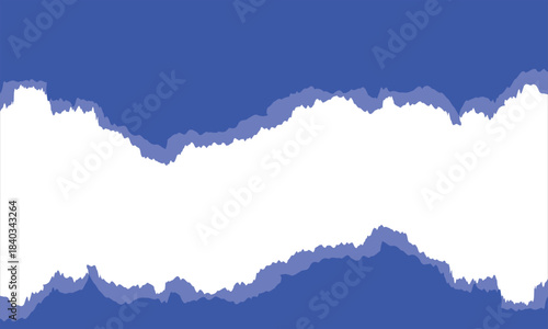 Blue torn paper edge on white background. Rough red torn paper strip with an uneven ripped edge against a white background, useful for design overlays and creative layouts.

