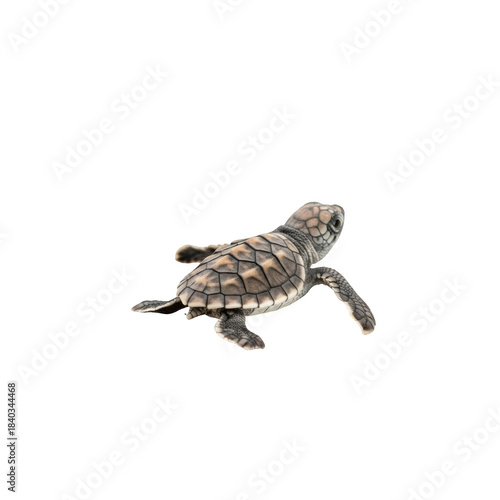 Baby sea turtle swimming on black background baby turtle