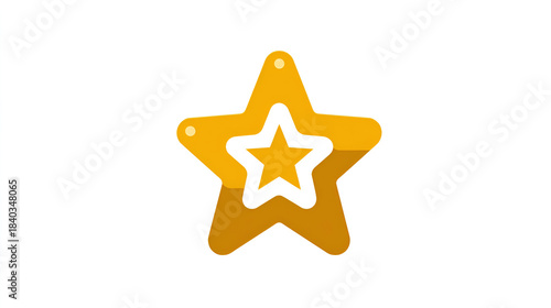 Golden layered star icon representing favorite bookmark achievement or quality rating symbol