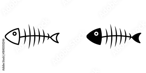 fish bone icon graphic icon vector