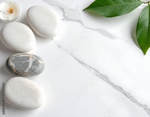 White Carrara Marble + Stones