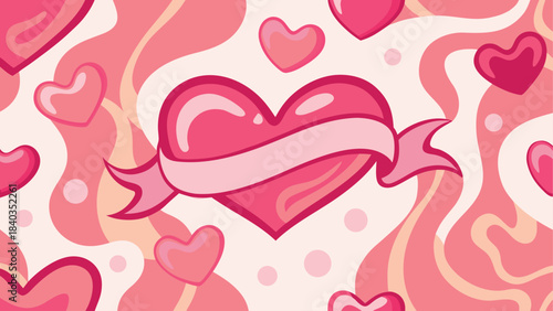 Modern Valentines Day Heart Shape Love Background