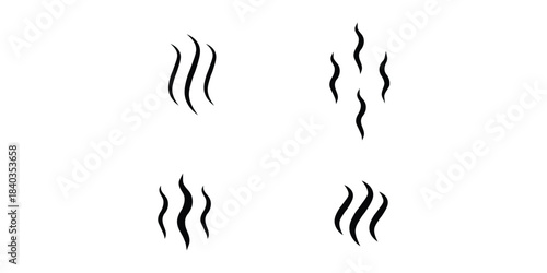 Smoke steam silhouette icon illustration isolated on white background