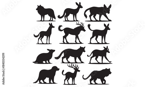 Cute Woodland Animal Silhouettes Collection