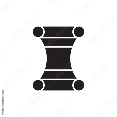 Architectural Pillar Icon: An elegant black and white icon showcases a classic architectural pillar, representing strength, stability, and enduring design principles.