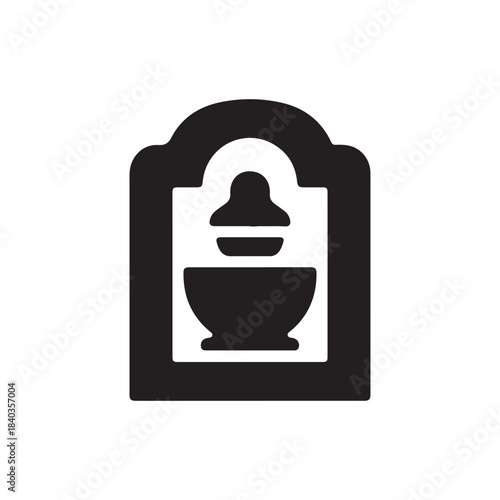 Ancient Vessel Icon: A stylized black and white illustration of an antique vessel, perfect for historical, cultural, or decorative projects. It conveys a sense of antiquity and artistic expression.