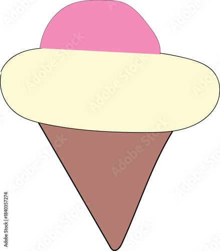 vanila and strowberry flavour con ice cream mandala desgine