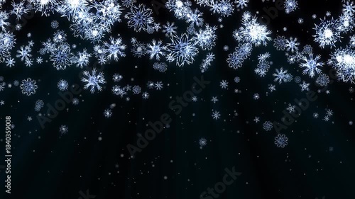 Falling Christmas snowflakes overlay with alpha channel